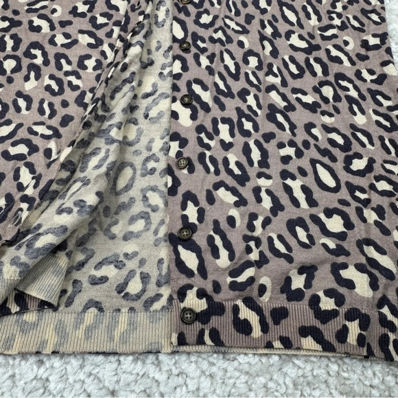 Boden 100% Wool Cardigan Sweater, Leopard Animal Print, Size 14, FLAW - Picture 7 of 8